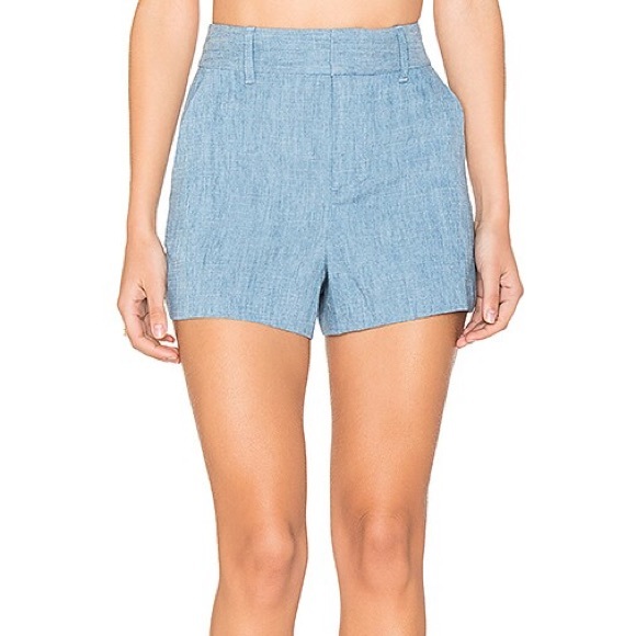 Women's Blue High-Waisted Shorts - Picture 1 of 5